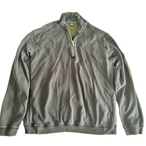 Hathaway Men’s Quarter-Zip Pullover – Blue/Gray Cotton, Size Large